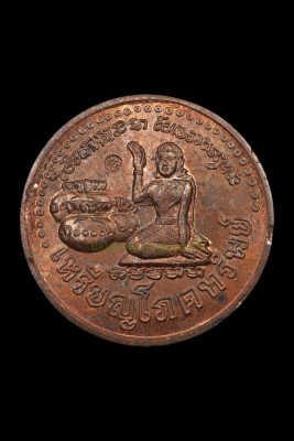 เหรียญโภคทรัพย์ หลวงปู่หมุน เนื้อนวโลหะ องค์ดารา