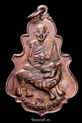 เหรียญใบสาเกรุ่น 2 บล็อคผิวไฟ หลวงพ่อคง วัดวังสรรพรส ปี2518 เนื้อทองแดงผิวไฟ