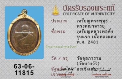 เหรียญหลวงพ่อดิ่ง