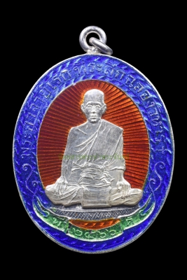 เหรียญฉลองวิหาร พระอาจารย์เรก วัดหนองทราย เนื้อเงินลงยา